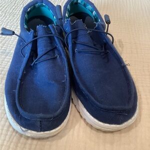 Ocean Current Blue Loafers with White Sole